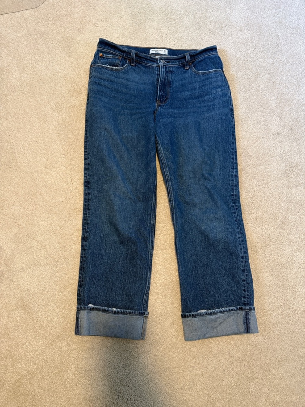 Abercrombie & Fitch Curve Love Low Rise Baggy Jean with Cuff